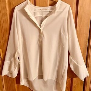 Soft Surroundings Petal Sleeve Blouse Tunic Artsy Coastal Grandma Petite Large